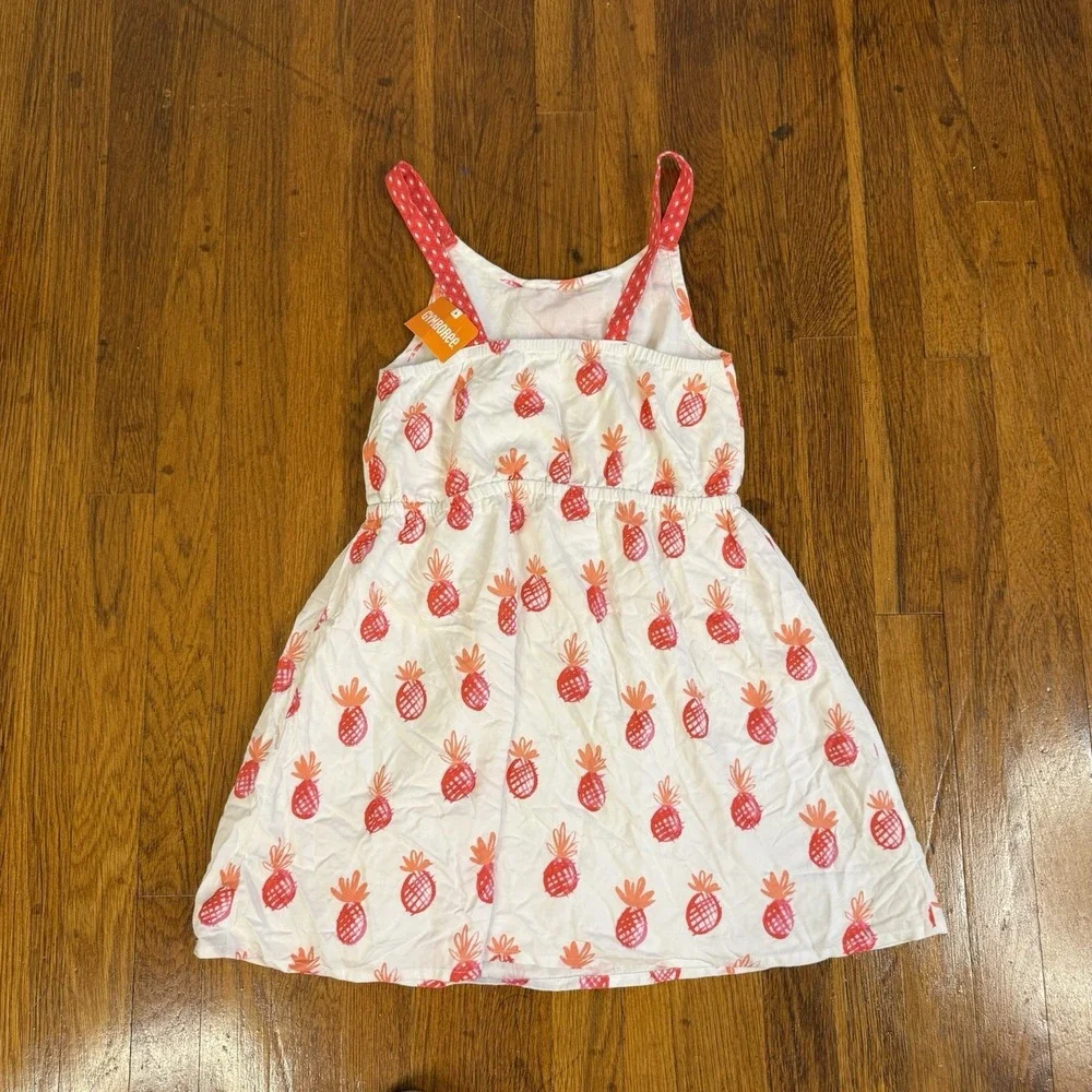 Girls Pineapple Gymboree Size 10 Summer Dress Pink White Orange